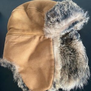 Men’s UGG Real Shearling Sheepskin Fur Winter Trapper Hat O/S